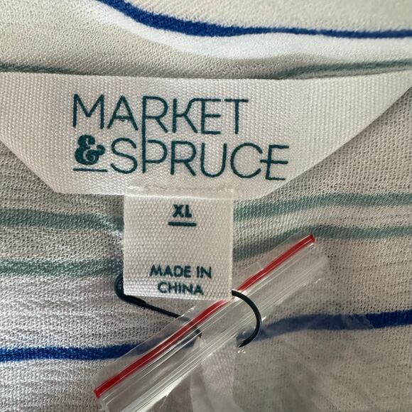 Market & Spruce Sleeveless Button-Up Collared Blouse Multicolor Striped NWT XL - Picture 8 of 9